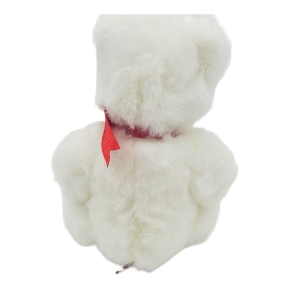 TY BEANIE BUDDY “ ROMEO ” 14IN  Plush‎ BEAR 1997  White Polar Red Heart  No Tag - Picture 4 of 8